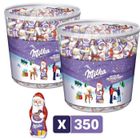Chocolat de Noël : Milka 2 Tubos Mini Père Noël 2x1,540kg