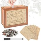 Tirelire en bois ROSEDOES - Numérotée et réutilisable - 8 cibles pour adultes et enfants