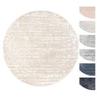 Tapis Salon Rond Blanc - TESSO LIVING - Poils Courts Moderne - 155 x 155 cm - Intérieur