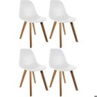 THE HOME DECO FACTORY Chaise scandinave coque polypropylène (Lot de 4) Blanc