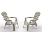 WILSA Lot de 2 fauteuils de jardin ADIRONDACK en taupe