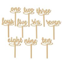 10pcs Wooden Table Numbers Seating Cards for Wedding Party Event Decoration   PUZZLE
