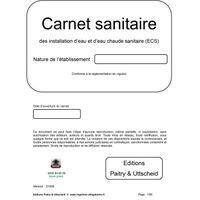 Carnet sanitaire des installations d'eau et d'eau chaude sanitaire (ECS)