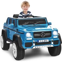 COSTWAY Voiture Eléctrique 12 V pour Enfants Benz G650-S avec Lumières LED, port AUX, Télécommande Parentale de 3 à 8 Ans Bleu