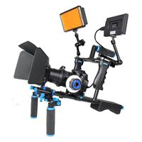 Kit professionnel pour système de production vidéo, stabilisateur d'épaule pour appareil photo reflex numérique, avec cage pour