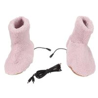 Chaussures chauffantes électriques USB chaudes, chauffe-pieds, chaussures chaudes, chaussures USB en peluche, rose ​