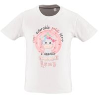 T-shirt Fille Blanc à Paillettes Avec Motif Chien - 100% Coton, Taille 4/5 Ans, Neuf Avec étiquettes