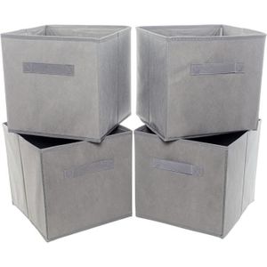 DIMJ Boite Rangement, 3 Pièces Panier Cube de Rangement Pliables Avec  Fenêtre Transparente, Casier Rangement Tissu Carton, Armoire, Tiroir, Gris  Clai : : Cuisine et Maison