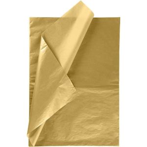 PAPIER CADEAU Papier de soie doré métallisé pour emballage cadeau - Marque - 50 x 70 cm - 25 feuilles