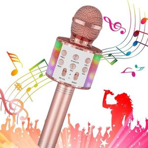 Microphone Reine Des Neiges Sur Pied Ajustable Lumineux Avec