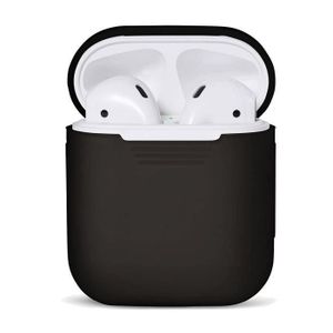 TianranRT Silicone Anti-perdu Protection Couverture Peau Etui pour Apple AirPods Recharge Etui Noir 