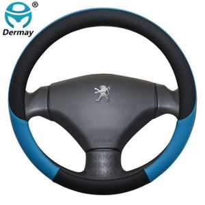 Pour peugeot 206 98 perforé volant en cuir couverture bleu clair double st Pour peugeot 206 98 perforé volant en cuir couverture bleu clair double st