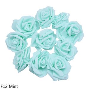 FLEUR ARTIFICIELLE 8cm - F12 menthe vert - Grandes roses sans tige en