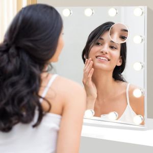 MIROIR ÉLECTRIQUE COSTWAY Miroir Maquillage Hollywood-18 Ampoules LE
