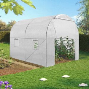 SERRE DE JARDINAGE ID MARKET - Serre tunnel de jardin 6M² blanche gam