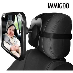 SUIUOI 360 degrés Voiture Bébé Rétroviseur de Baby-Miroir Ajustable Miroir Universel Intérieur Miroir Noir Enfant pour la Sécurité des Sièges Vue Arrière Bébé Miroir Tournant à Grand Angle 