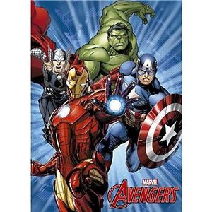 COUVERTURE - PLAID Couverture polaire enfants Avengers héros MARVEL Hulk Captain America Iron Man Thor plaid 100 x 150 cm 