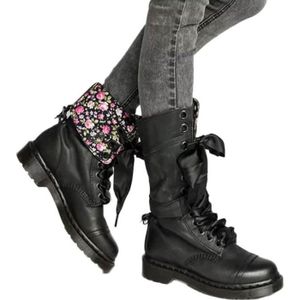 MEHOUSE Femme Martin Boots Automne Hiver Bottes À Lacets Et Boucle Bout Rond Couleur Unie Talon Haut Lacet Bottes Soldes Bottines à Lacets en Cuir Noire Femme,Overdose Bottes à Talon Haute 
