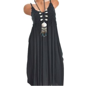 robe longue coton noire