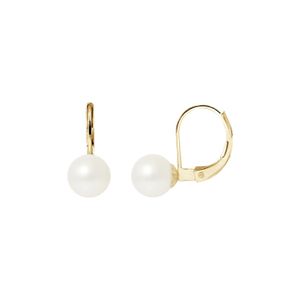 Boucles D'oreilles Dormeuses En Perles De Culture - Plaqué Or Blanc - Marque Rose-Mimosa - Neuf Avec étiquettes