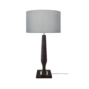 LAMPE A POSER COLUMBUS-Lampe à poser droit bois  noir wangué,gri