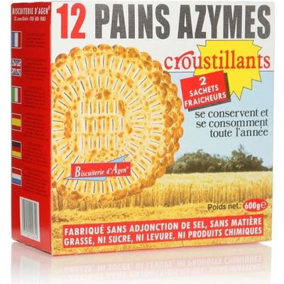 Grossiste Pain Azyme 12t Sans Sel 600g - BISCUITERIE D'AGEN