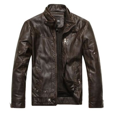 Veste En Cuir Marron Jilani - Taille M/L (Correspond à 40/42) - Fermeture Éclair - Occasion Très Bon État (Quasi Neuf)