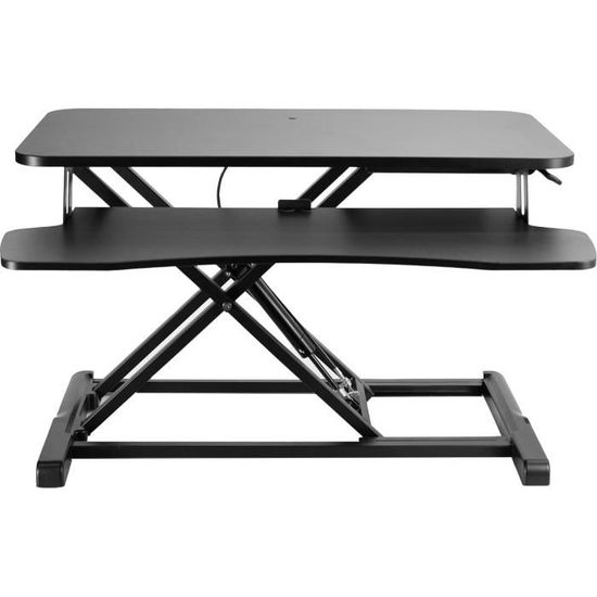 ERGOMAKER Bureau Assis-Debout Réglable en Hauteur - Plateau de Travail 64 x 40cm - Large Surface de Travail - Stable et Ergonomique, Noir