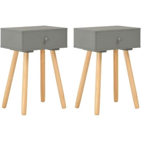 Lot De 2 Tables De Chevet VidaXL – Solides, Rangement, Armoire, Gamme Hill