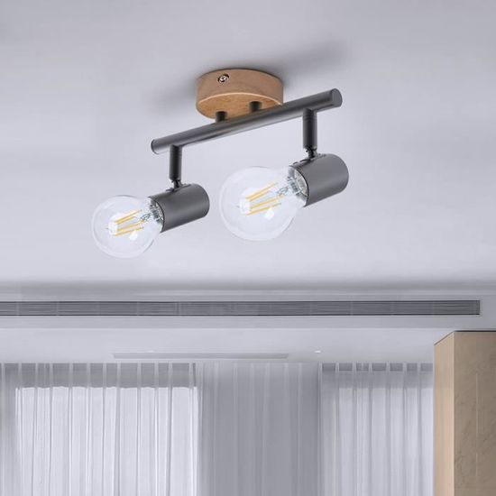 Plafonnier Spots, 2 Spots De Plafond Led Intérieurs Base E27, Spots De
