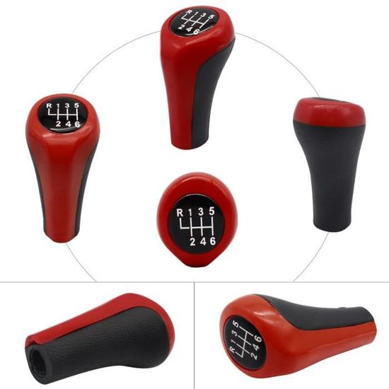 Pommeau De Levier De Vitesse Chrome Et Rouge Pour Renault Clio 3, Mégane, Scénic 2