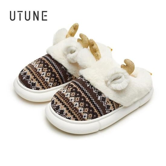 Chaussons Femme Pingouin En Peluche - Doux, Chauds, Semelle Mémoire De Forme Antidérapante - Taille 36 à 45