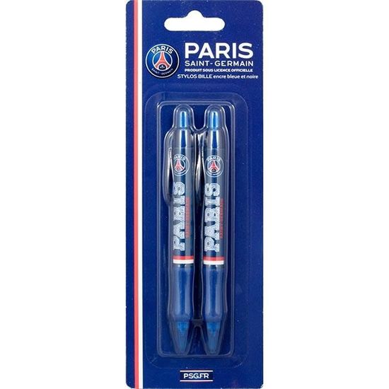 Set 2 stylos à bille rétractables PSG bleu