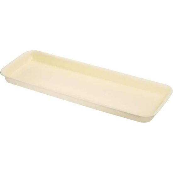 OFFSCH Lot De 2 Soucoupes Carrées 35cm Pour Pots De Fleurs - Plastique Blanc Épaissi, Stables Et Anti-Débordement