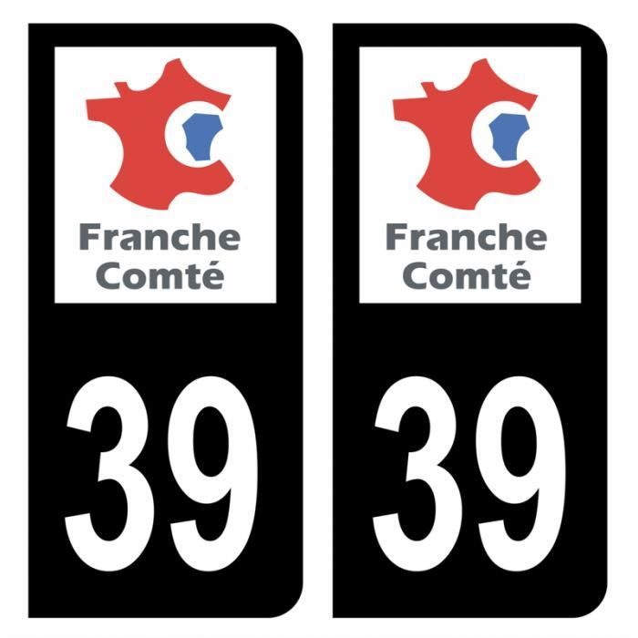 Autocollant Stickers plaque d'immatriculation voiture département 39