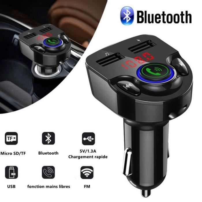 FM Bluetooth Transmetteur voiture mp3 de voiture Dual Chargeur USB Adaptateur Radio Pour Téléphone Portable 