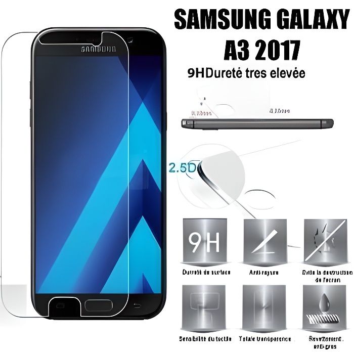 Samsung Galaxy A3 2017 Vitre protection d'ecran en verre trempé incassable Tempered Glass pour Samsung Galaxy A3 2017
