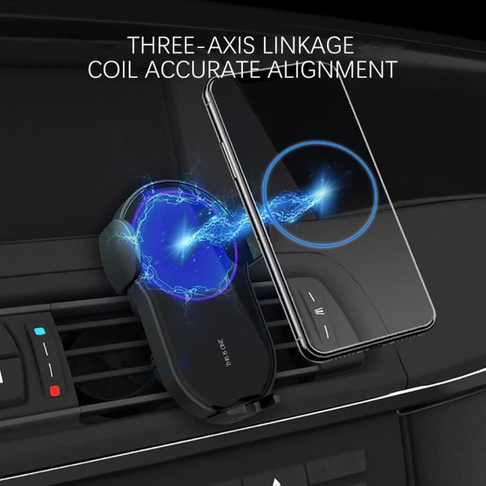 Chargeur de batterie Charge sans fil Support de chargeur de voiture à induction automatique 15W Support de voiture intelligent