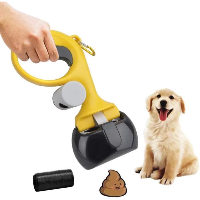 Pelle Ramasse Crottes pour Chiens 14cm×26cm, Pince à excréments avec mousqueton, Facile à transporter