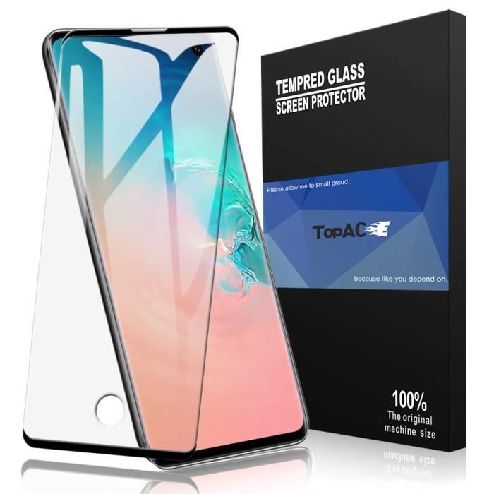 Protecteur écran pour Samsung Galaxy S10,[Empreinte Digitale à déverrouiller] [Plein écran] 9H Protecteur d'écran en Verre trempé