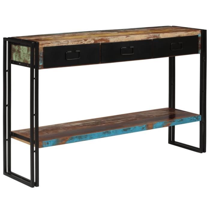 Table console Bois de récupération massif 120 x 30 x 76 cm-RUR