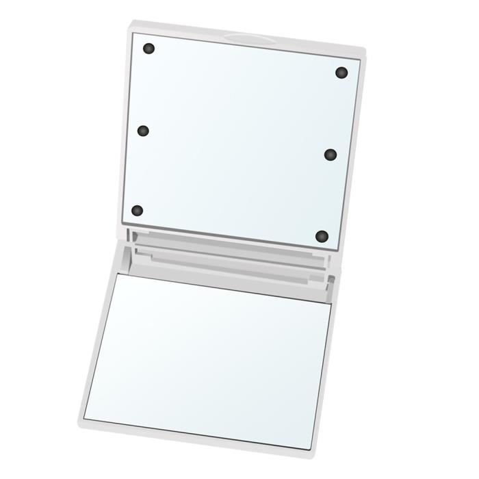 Fournitures de salle de bain Miroir cosmétique pliant portable Miroir de poche LED Miroir de maquillage de voyage éclairé