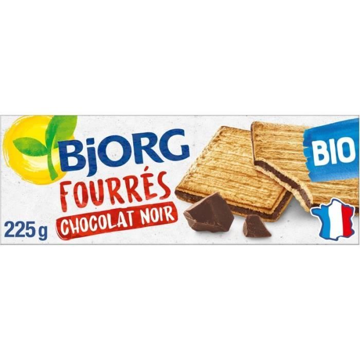 BJORG - Fourrés Chocolat Noir Bio 225G - Lot De 4