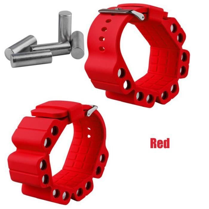 Maxarims 1 paire nouveau Silicone réglable poids Yoga Fitness plus lourd Bracelet exercice poids poi - Modèle: Rouge - HSJSZHA06018