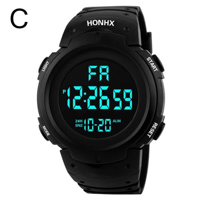 HONHX Luxury Mens Digital LED Watch Date Sport Hommes Montre électronique extérieure LGX201224913C