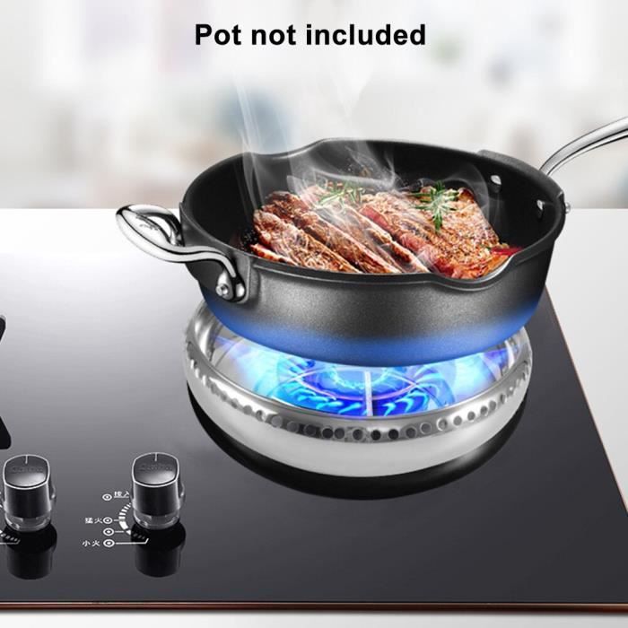 TLGV Couvercle De Cuisinière À Gaz Acier Inoxydable Coupe-Vent En Plein Air Rassemblement De Feu Acier Inoxydable Universel Double