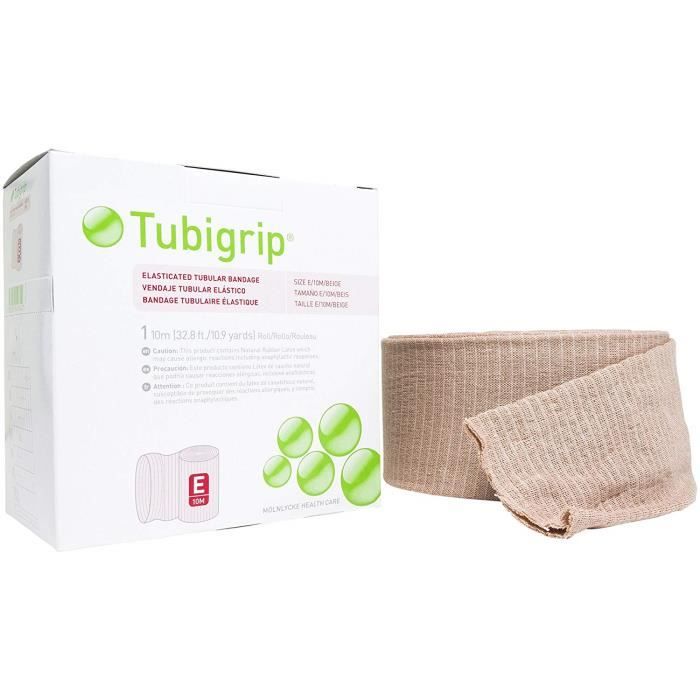 Tubigrip Bandage élastique tubulaire, rouleau de 10 m, taille E, Medium Arm/petite Cheville, Chair Abat-jour - 1448