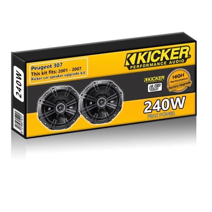 Peugeot 307 Haut-parleurs de porte arrière Kicker 5.25 -haut-parleur de voiture de 13cm mise à niveau 200W