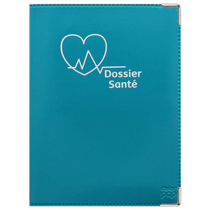 Dossier santé Color Pop® (Bleu canard)- Fabrication française - 15,8 x 11,7 x 0,4 cm