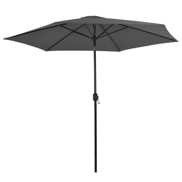 Parasol de Jardin Terrasse Imperméable d'extérieur avec poteau en métal 300 cm Anthracite